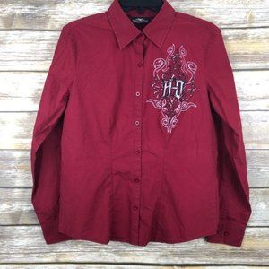 Sexy Harley-Davidson Embellished Button Up Shirt